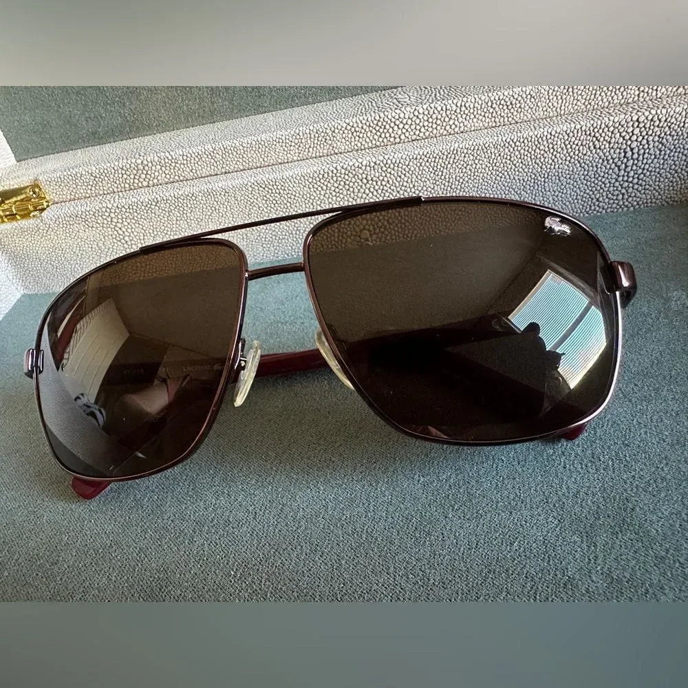 Lacoste brown and red sunglasses for men Lacoste L162S – Unworn & Stylish